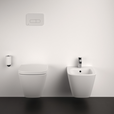 Ideal Standard IOM - Brosse WC avec support, noir / verre satiné A9119XG
